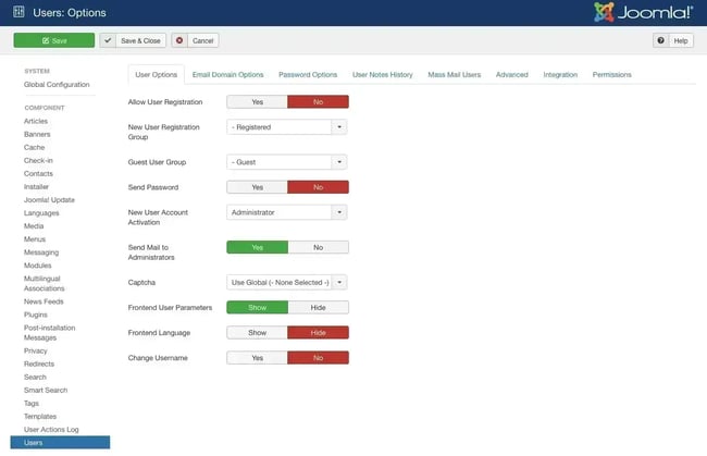 creating a website with membership and user login is easy when you use joomla